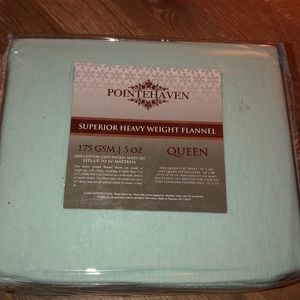 Queen sheets - Pointhaven Flannel - Aqua/Tiffany